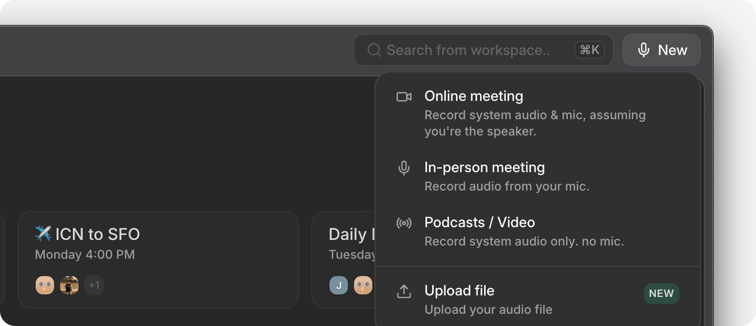 Audio file upload